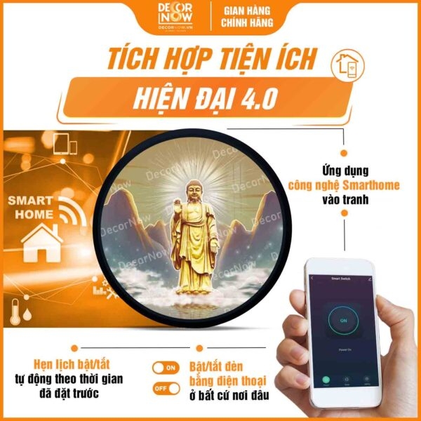 Tranh Hoằng Pháp Tròn Phật A Di Đà DecorNow HD853