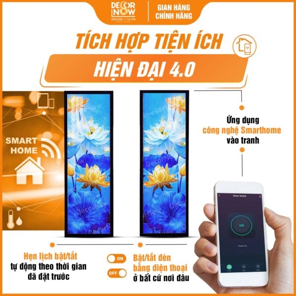 Tranh Hoằng Pháp Đối Sen Xanh Hy Vọng DecorNow HD844