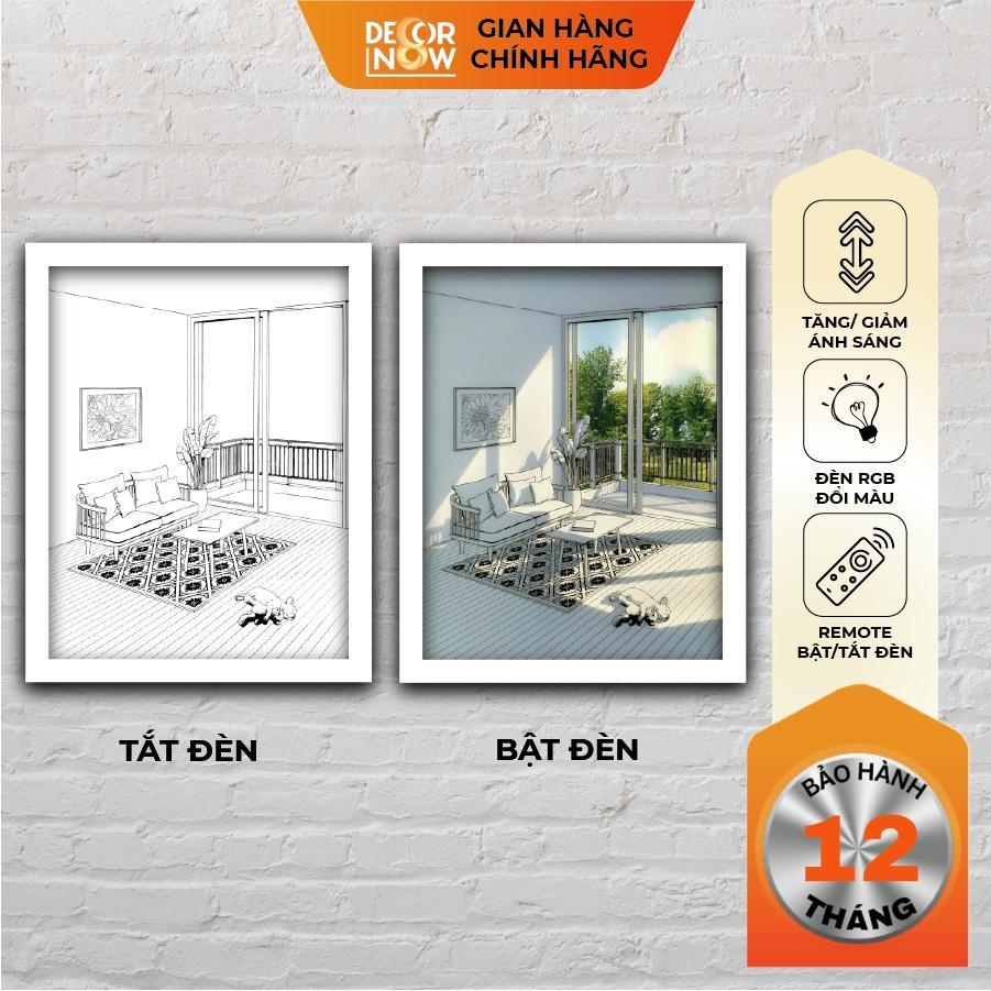 Tranh Bật Đèn, Tranh Quang Chiếu Tam Thế Phật DECORNOW DCN-QC22