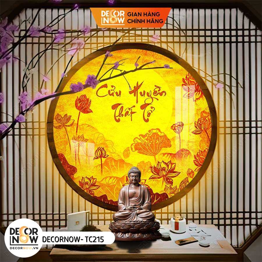 Tranh Trúc Chỉ In, Đèn Hào Quang Chữ Thư Pháp DECORNOW DCN-TC215