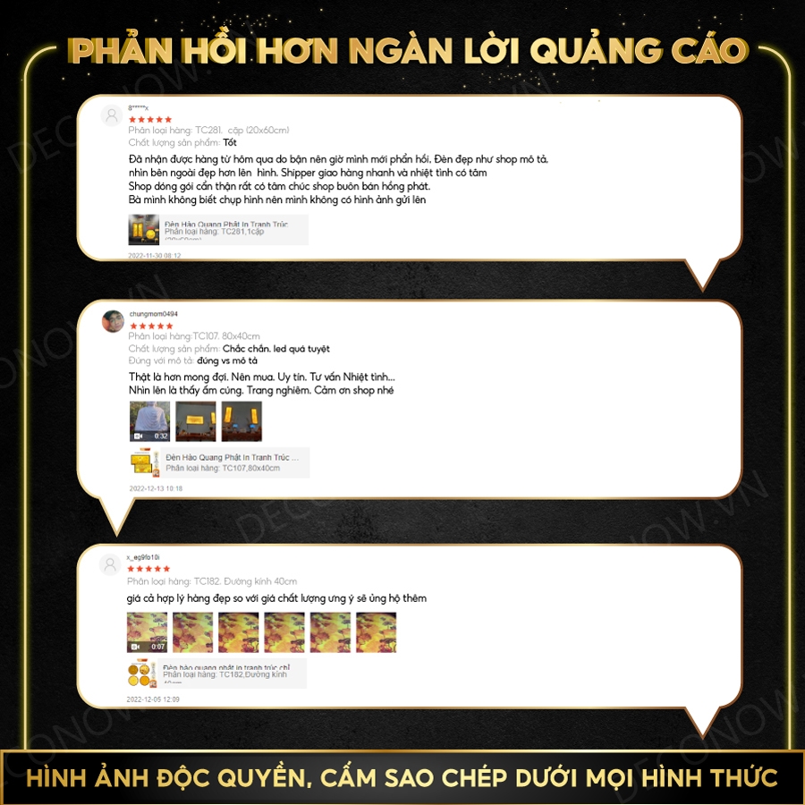 Tranh Trúc Chỉ In, Đèn Hào Quang Tam Thế Phật DECORNOW DCN-TC382