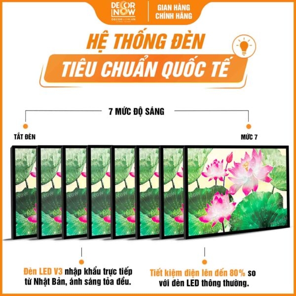 Tranh Hoằng Pháp Ngang Sen Hồng Mềm Mại DecorNow HD863
