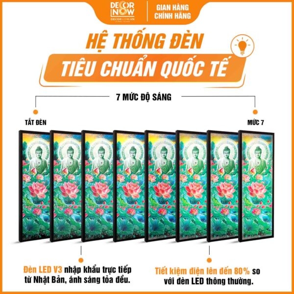 Tranh Hoằng Pháp Đối Phật A Di Đà Hoa Sen Hồng DecorNow HD874