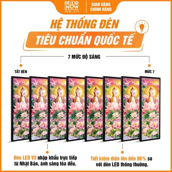 Tranh Hoằng Pháp Đối Phật A Di Đà Và Hoa Sen Hồng DecorNow HD872
