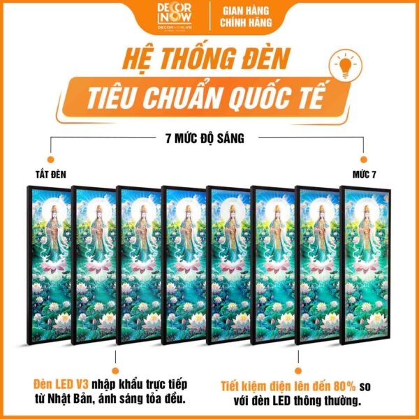 Tranh Hoằng Pháp Đối Quan Thế Âm Bồ Tát Hoa Sen Hồng DecorNow HD899
