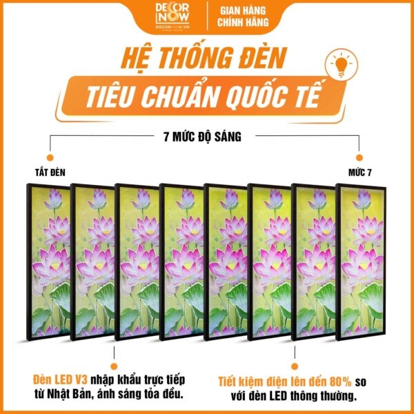 Tranh Hoằng Pháp Đối Hoa Sen Hồng Hiện Đại Nền Vàng DecorNow HD843