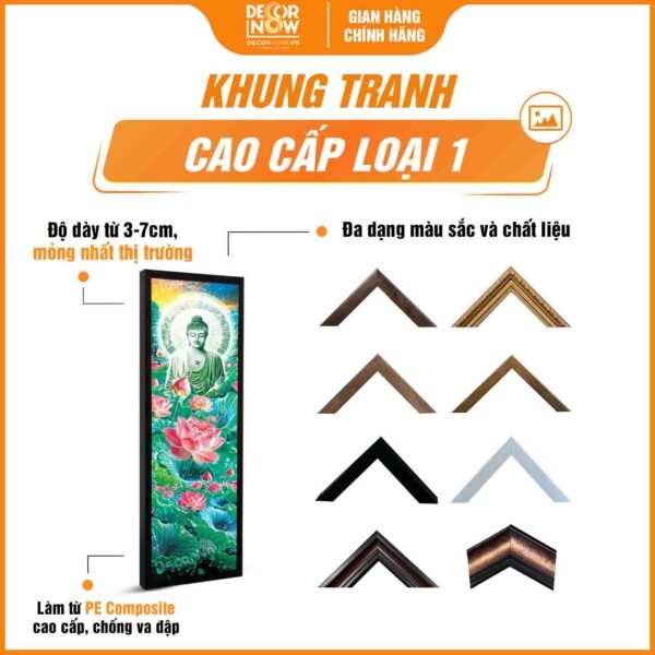Tranh Hoằng Pháp Đối Phật A Di Đà Hoa Sen Hồng DecorNow HD874