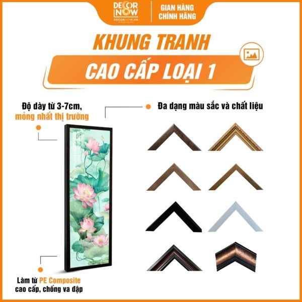 Tranh Hoằng Pháp Đối Sen Hồng Mềm Mại DecorNow HD862