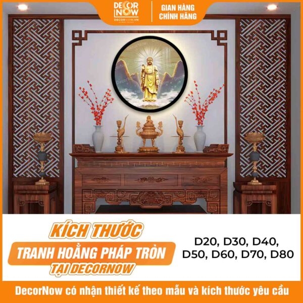 Tranh Hoằng Pháp Tròn Phật A Di Đà DecorNow HD853