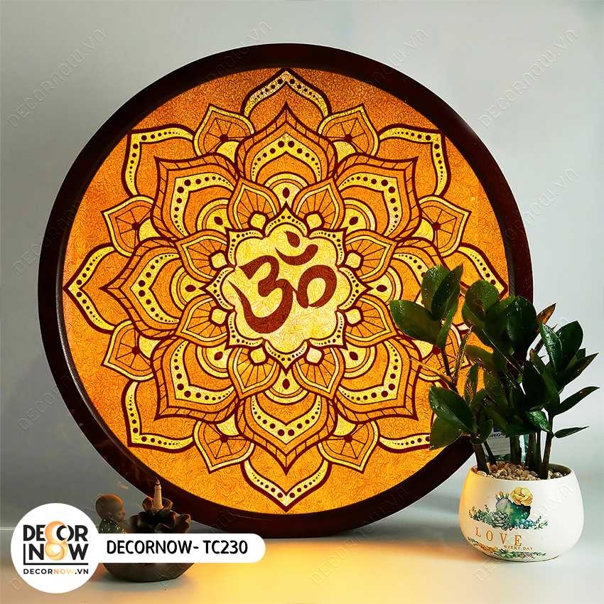 Tranh Trúc Chỉ In, Đèn Hào Quang Om Mani Padme Hum DECORNOW DCN-TC226