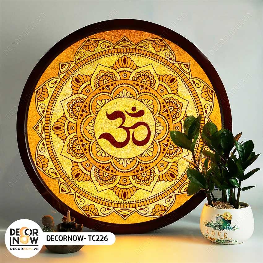 Tranh Trúc Chỉ In, Đèn Hào Quang Om Mani Padme Hum DECORNOW DCN-TC226