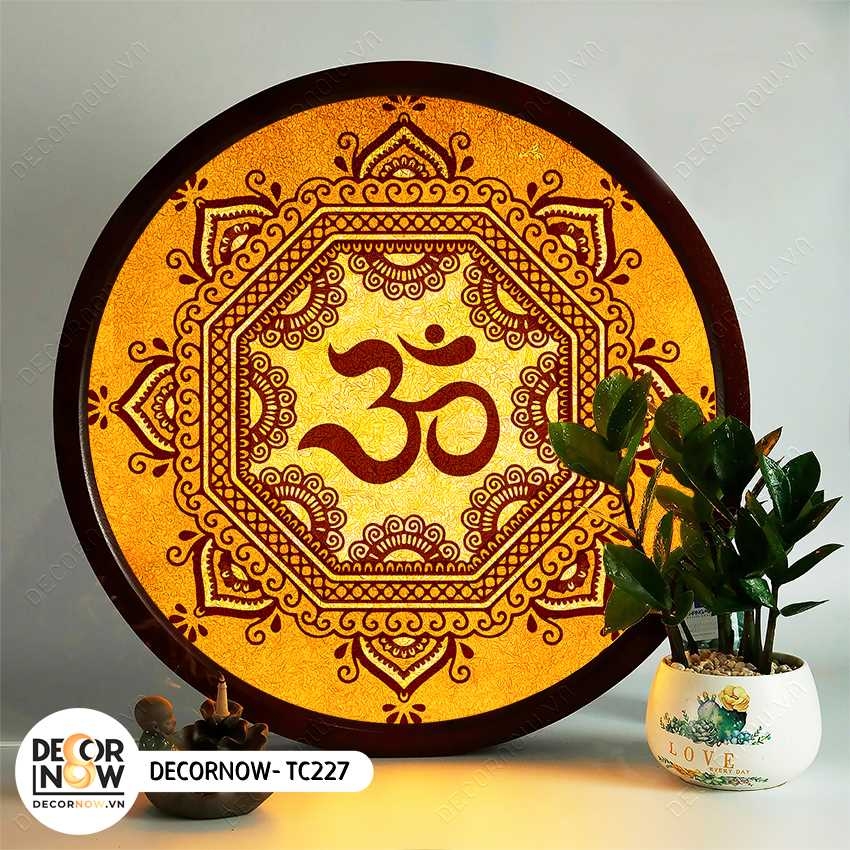 Tranh Trúc Chỉ In, Đèn Hào Quang Om Mani Padme Hum DECORNOW DCN-TC226