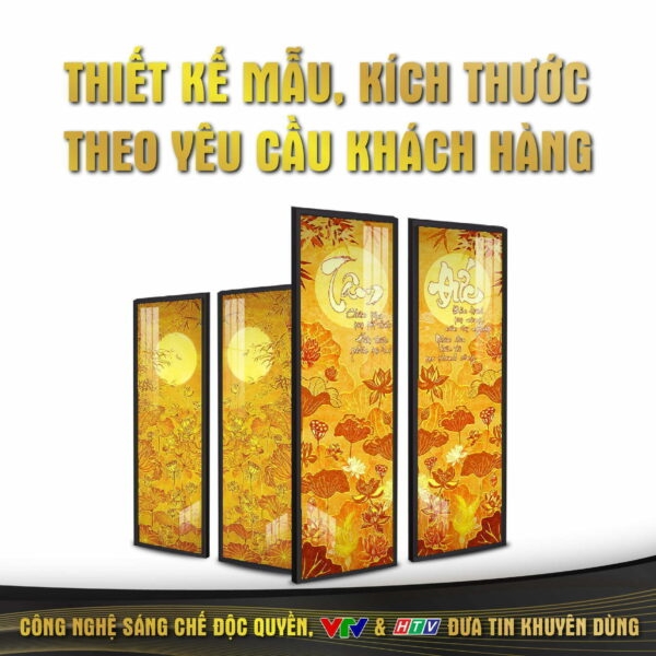 Tranh Hoằng Pháp Đối Hoa Sen Mặt Trăng DecorNow TC174
