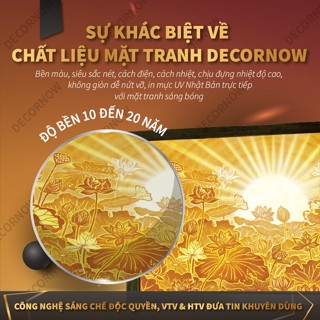 Tranh Trúc Chỉ Ngang In Hoa Sen DECORNOW DCN-TC90