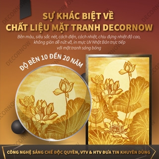 Tranh Trúc Chỉ Đứng In Hoa Sen DECORNOW DCN-TC419