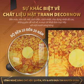 Tranh Trúc Chỉ Vuông In Hoa Sen DECORNOW DCN-TC136