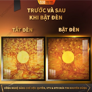 Tranh Trúc Chỉ Vuông In Hoa Sen DECORNOW DCN-TC138