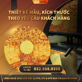 Tranh Trúc Chỉ Vuông In Phật DECORNOW DCN-TC154