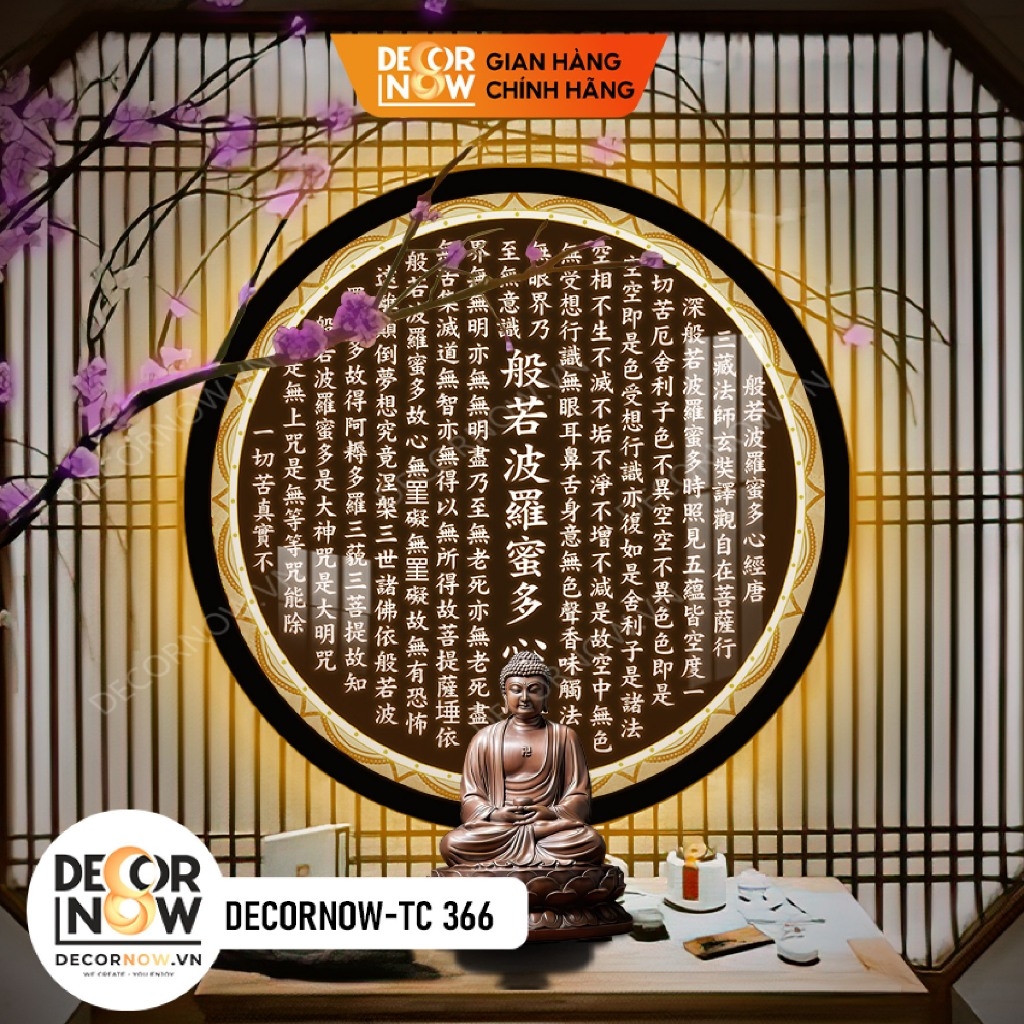 Đèn Hào Quang Phật Bát Nhã Tâm Kinh DECORNOW DCN-TC366