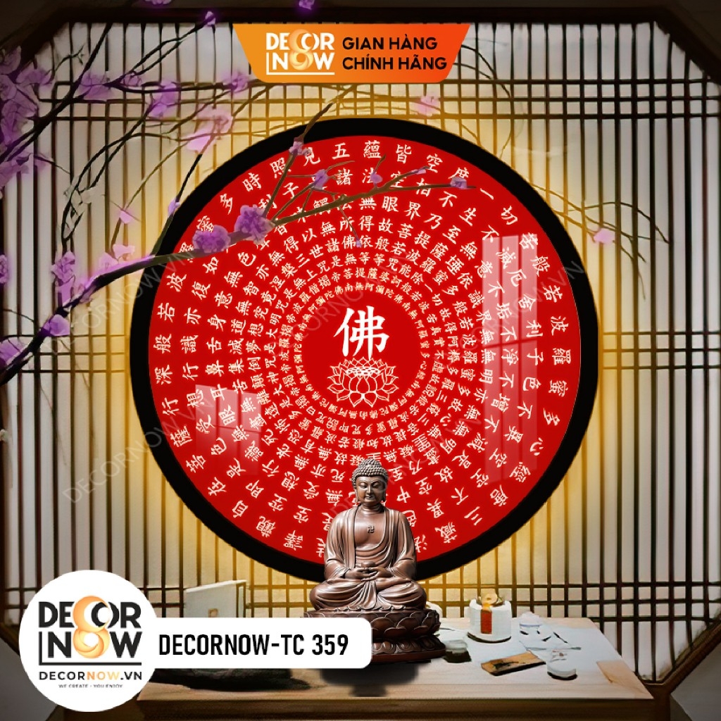 Đèn Hào Quang Phật Bát Nhã Tâm Kinh DECORNOW DCN-TC359