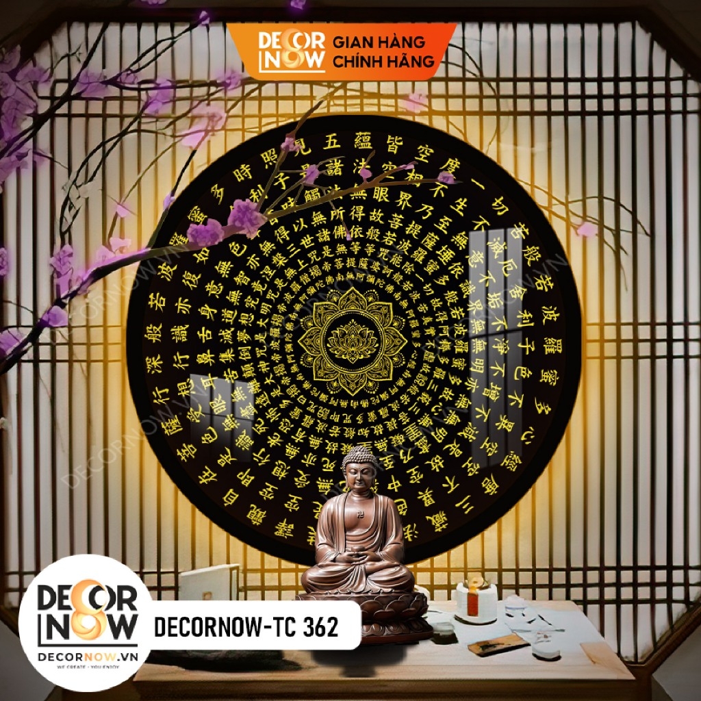Đèn Hào Quang Phật Bát Nhã Tâm Kinh DECORNOW DCN-TC362