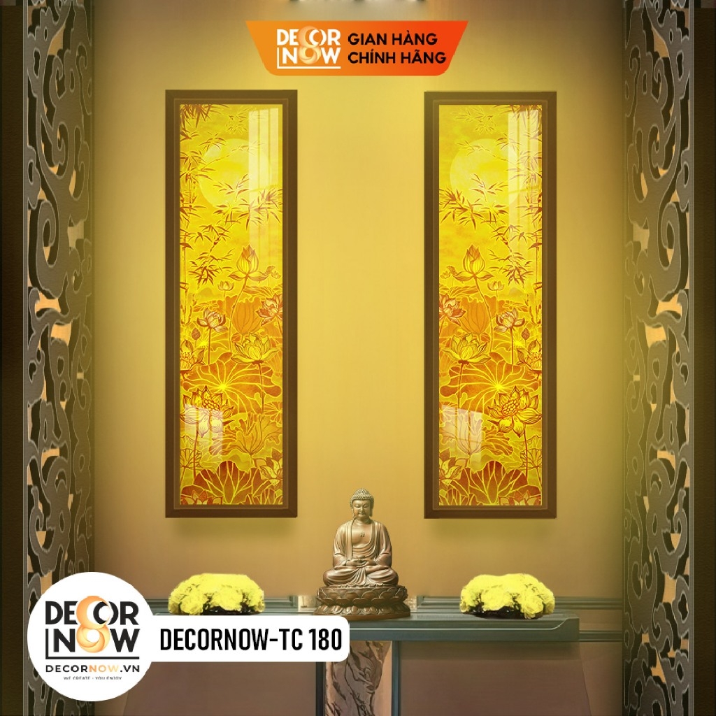 Tranh Trúc Chỉ Bộ Đối In Chữ Thư Pháp DECORNOW DCN-TC281