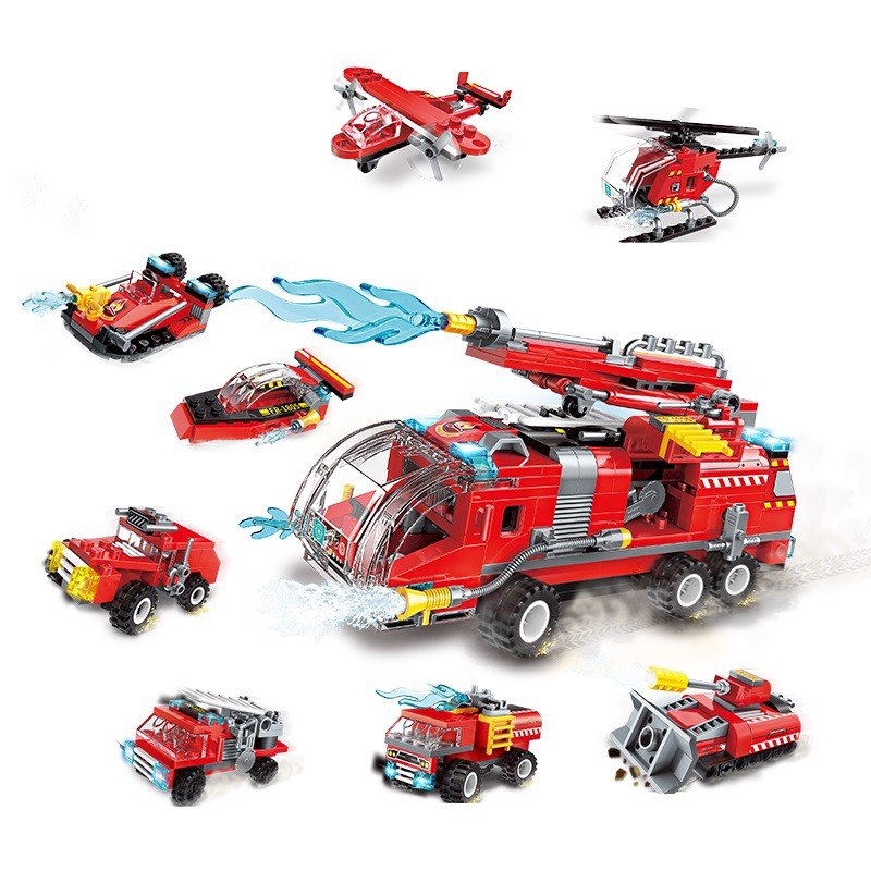 Bộ Lego Lắp Ráp Biệt Đội Cứu Hỏa Vòi Rồng 8In1 Qman | Vương Quốc Bé Yêu -  Đồ Chơi Giáo Dục Và Vật Dụng Cho Bé