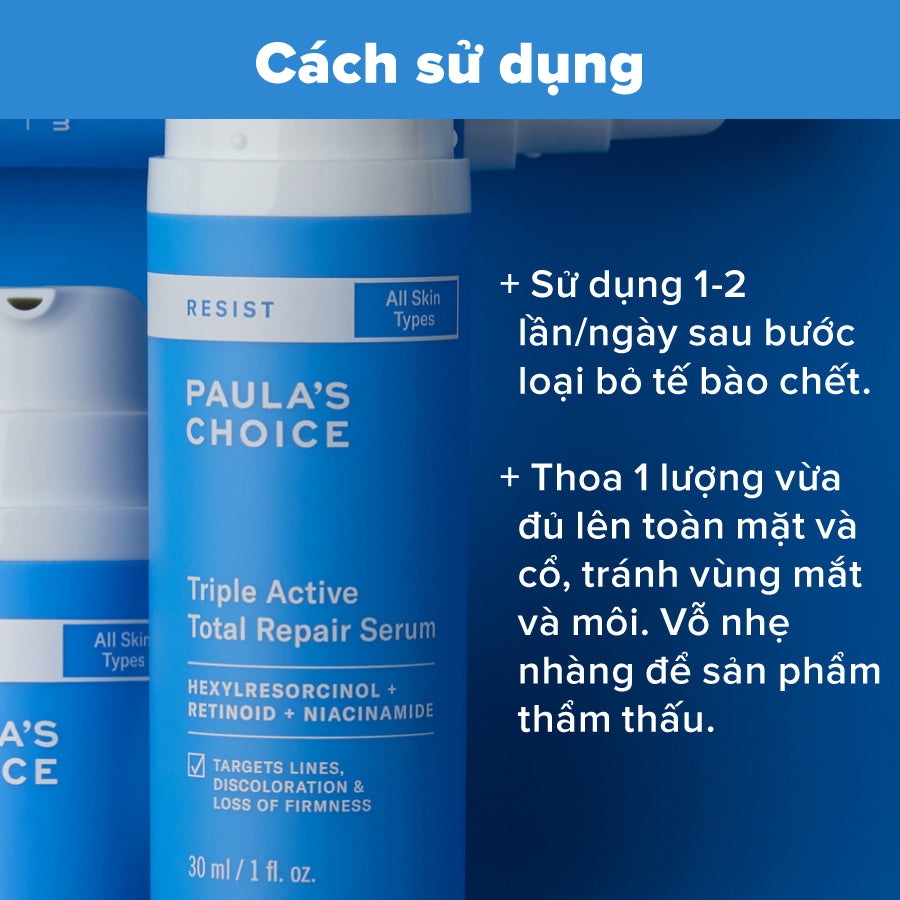 Tinh chất 3 tác động chống lão hóa, mờ thâm nám, giảm nếp nhăn và săn chắc da Resist Triple Active Total Repair Serum 30ml