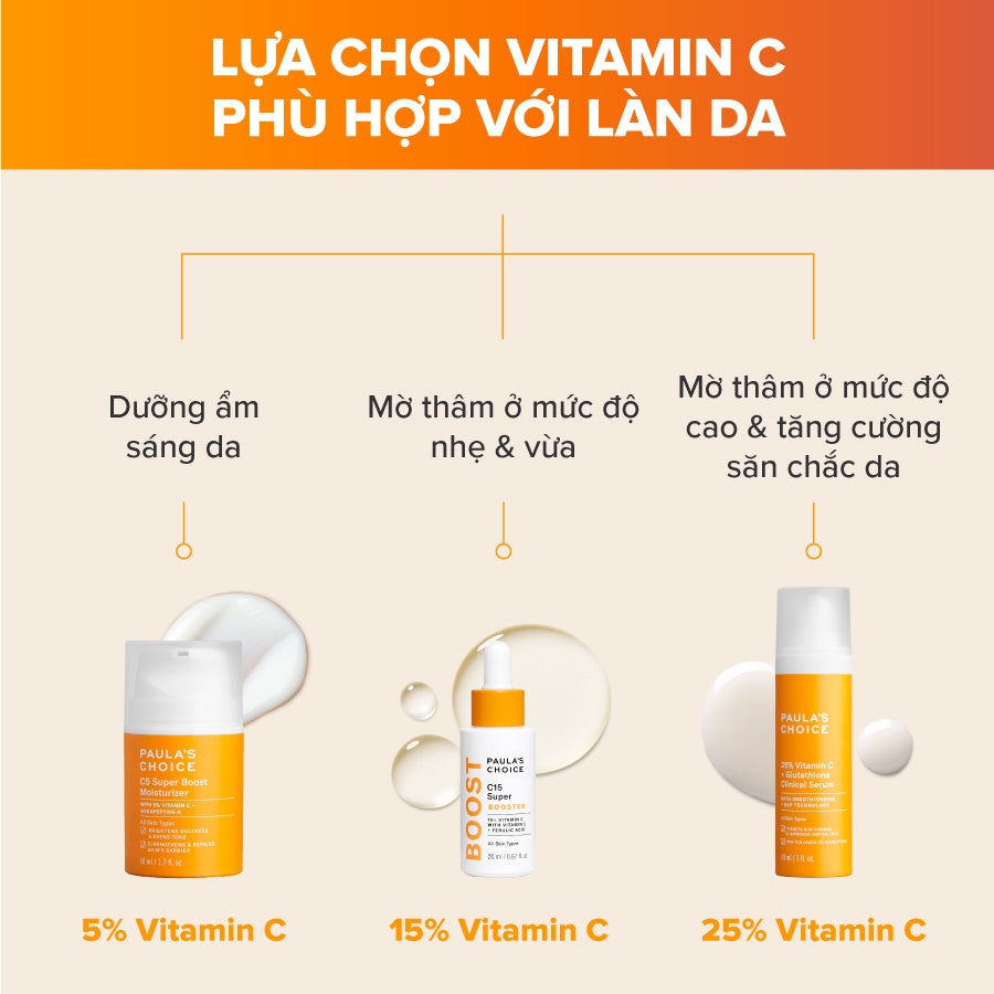 Kem dưỡng ẩm làm sáng da, tăng sinh collagen và giúp da mềm mịn với 5% Vitamin C C5 Super Boost Moisturizer