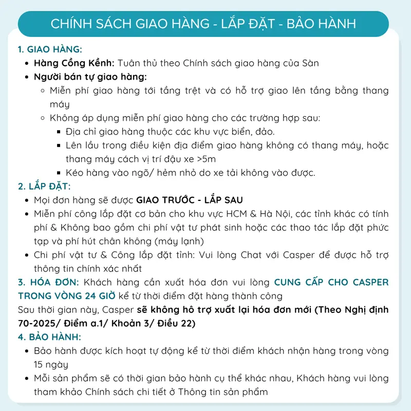 Khuyến mại Chính hãng [Lắp đặt 0Đ HCM/ HN] Máy lạnh/ Điều hòa Casper Inverter ProAir 1 chiều 1HP GC-09IB36 - Bảo hành 3 năm