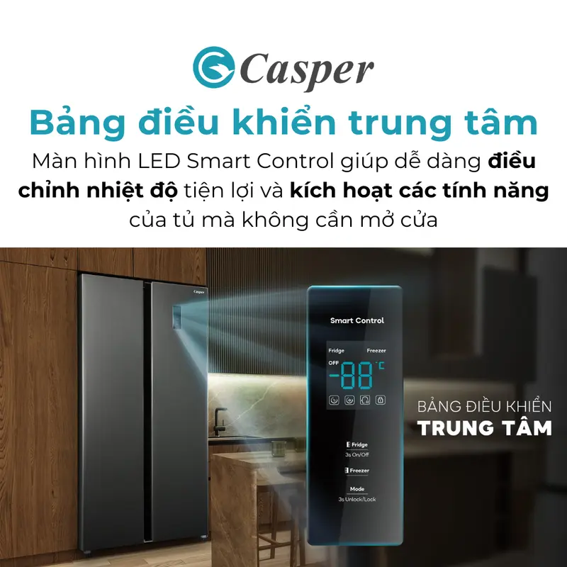 [Khuyến mại] Chính hãng Tủ lạnh Casper Inverter 458 lít RS-460PBW Mới 100% bảo hành chính hãng giá rẻ nhất thị trường
