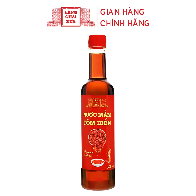 Khuyến mại [Tặng 1 nước tương 125ml] Thùng 6 chai Nước mắm tôm biển Làng Chài Xưa 525ml/chai Hồng Ngọc Đại Dương 300 năm truyền thống Nước Sốt Gia Vị