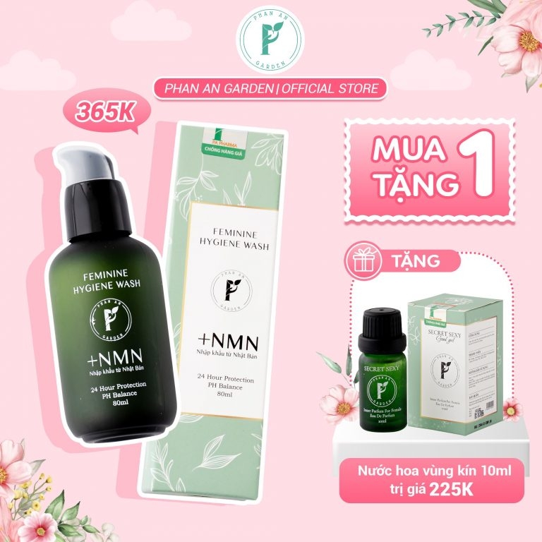 Dung dịch vệ sinh phụ nữ và nam giới Feminine Hyginene Wash tinh chất +NMN Phan An Garden Vũ Trụ Khỏe Đẹp