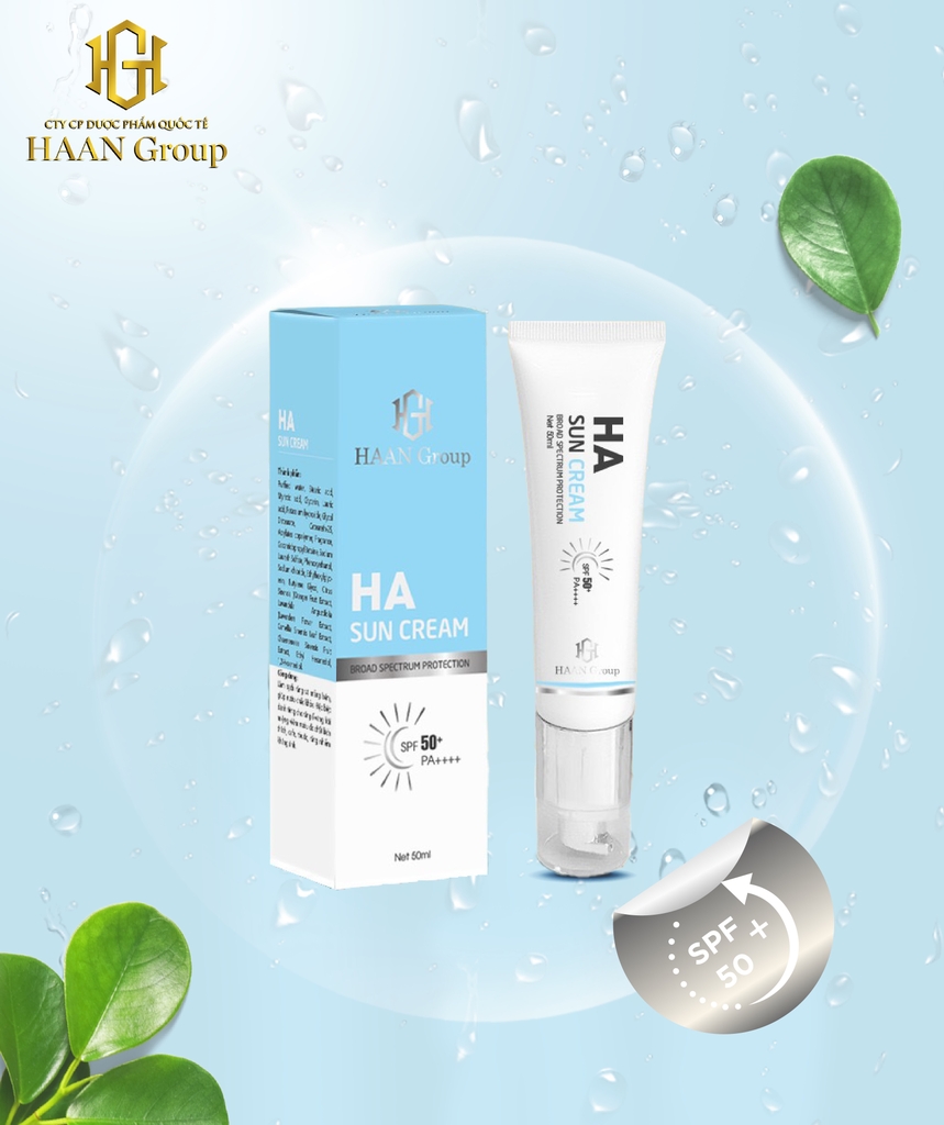 HA Sun Cream Kem chống nắng nâng tone quang phổ rộng SPF 50+ PA+++  Vũ Trụ Khỏe Đẹp