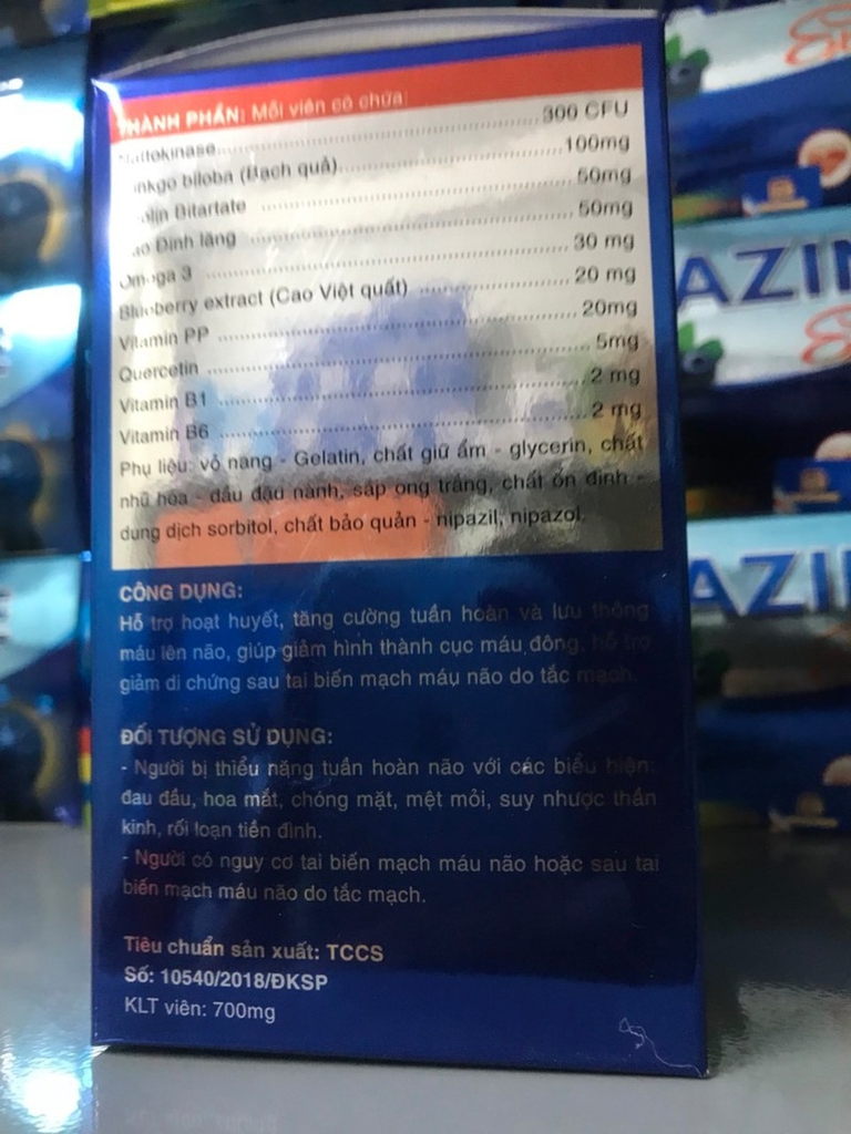 LAZINE EXTRA Hoạt Huyết Dưỡng Não Tăng Tuần Hoàn Lưu Thông Máu Lên Não đau đầu Đau nửa đầu hoa mắt chóng mặt ù tai đau mỏi vai gáy suy giảm trí nhớ thiếu máu lên não rối loạn tiền đình tai biến tắc mạch Nine's Beauty Nines