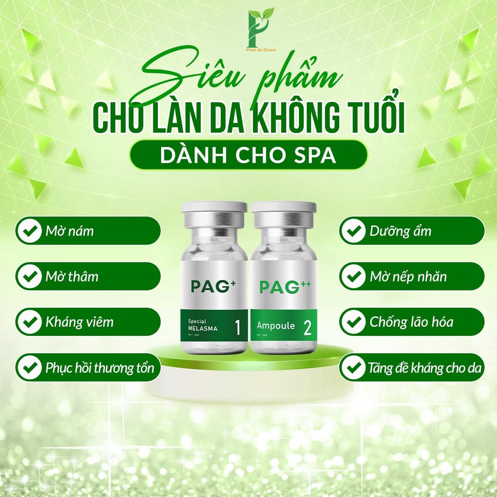 Hộp 10 lọ PAG++ (PAG2) Ampoule tinh chất nuôi da chuyên biệt Phan An Green Nine's Beauty Vũ trụ khỏe đẹp