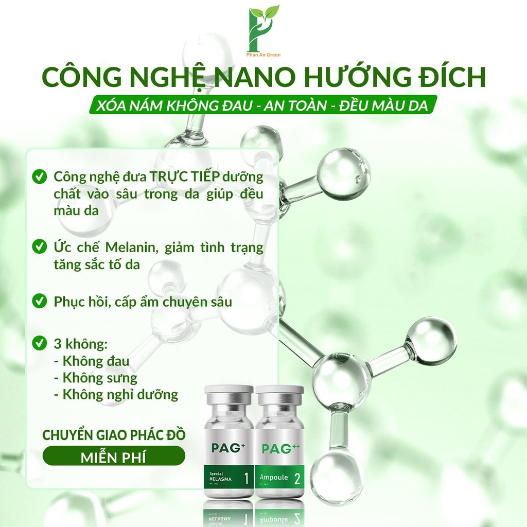[Chính hãng] Hộp 10 lọ PAG++ (PAG2) Ampoule tinh chất nuôi da chuyên biệt Phan An Green Nine's Beauty Vũ trụ khỏe đẹp