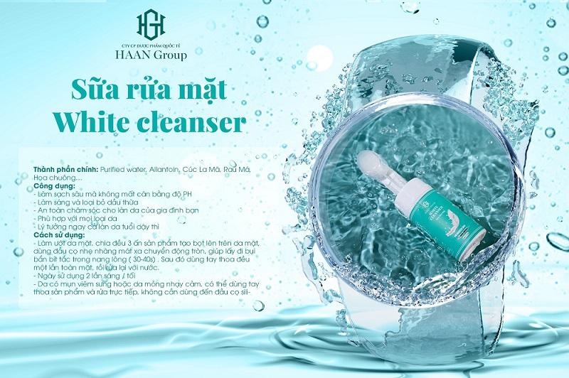 White Cleanser Sữa rửa mặt ngăn ngừa mụn an toàn cho mọi loại da 115gr