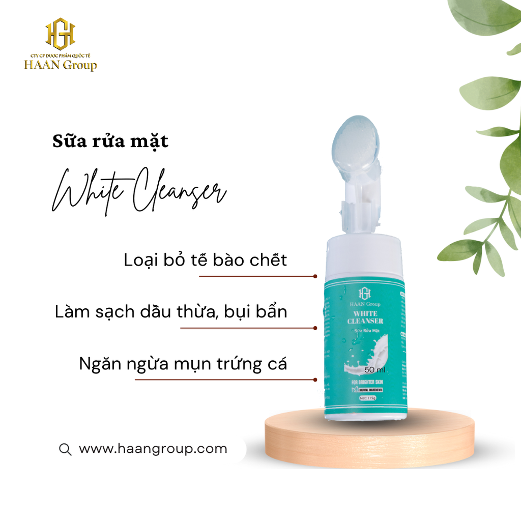 White Cleanser Sữa rửa mặt ngăn ngừa mụn an toàn cho mọi loại da 115gr