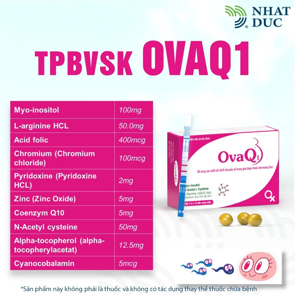 tpbvsk OvaQ1 Bổ trứng giúp thụ thai - mua bản plus thêm cẩm nang dinh dưỡng, canh trứng, bổ trứng - Nhật Đức