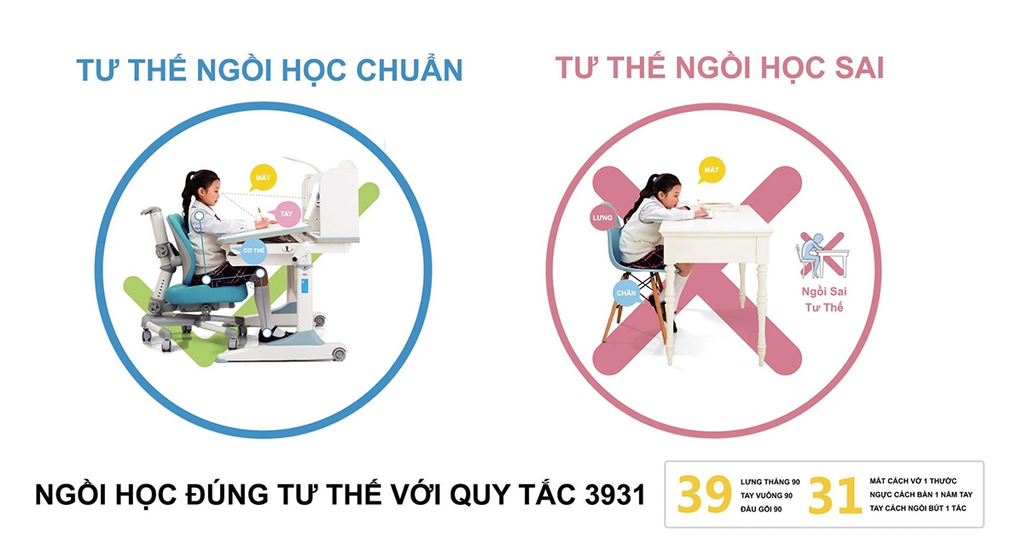 Hướng dẫn ngồi học đúng tư thế