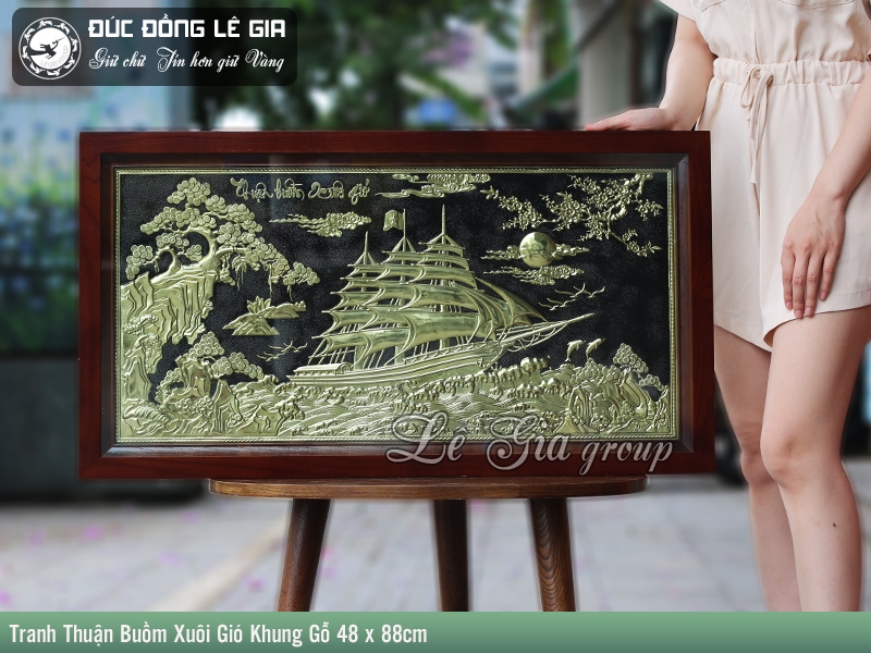 Tranh Thuận Buồm Xuôi Gió khung gỗ 48 x 88cm | Lê Gia Group - Giữ Chữ Tín Hơn Giữ Vàng Tranh Thuận Buồm Xuôi Gió Khung Gỗ 48 X 88Cm | Lê Gia Group - Giữ Chữ Tín Hơn Giữ Vàng