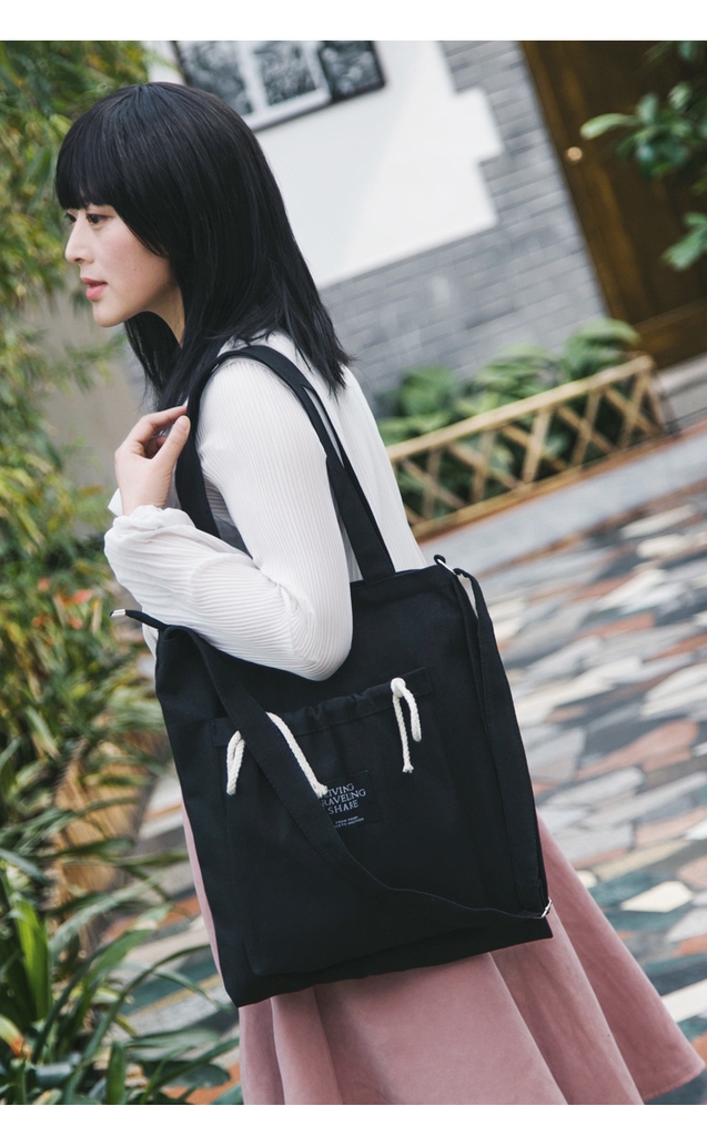 Túi Vải Tote Living Dây Rút Cao Cấp Thời Trang Hàn Quốc TVNN204