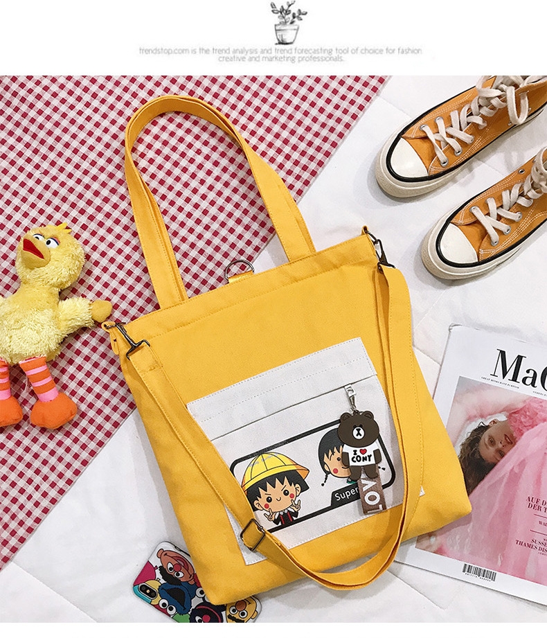 Túi Vải Tote Nhok Maruko  Dễ Thương Cao Cấp Thời Trang Hàn Quốc TVNN211