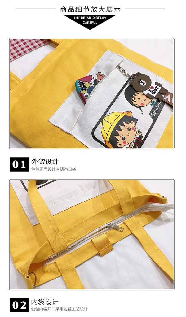 Túi Vải Tote Nhok Maruko  Dễ Thương Cao Cấp Thời Trang Hàn Quốc TVNN211