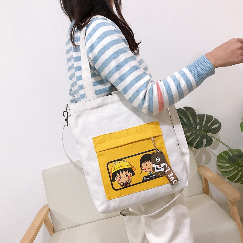 Túi Vải Tote Nhok Maruko  Dễ Thương Cao Cấp Thời Trang Hàn Quốc TVNN211