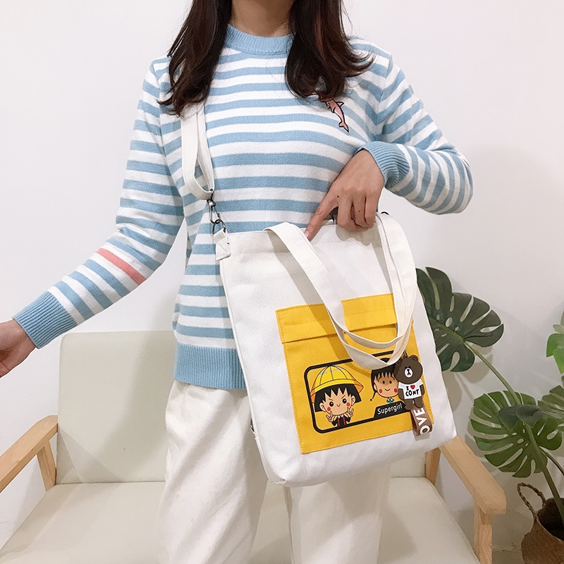 Túi Vải Tote Nhok Maruko  Dễ Thương Cao Cấp Thời Trang Hàn Quốc TVNN211