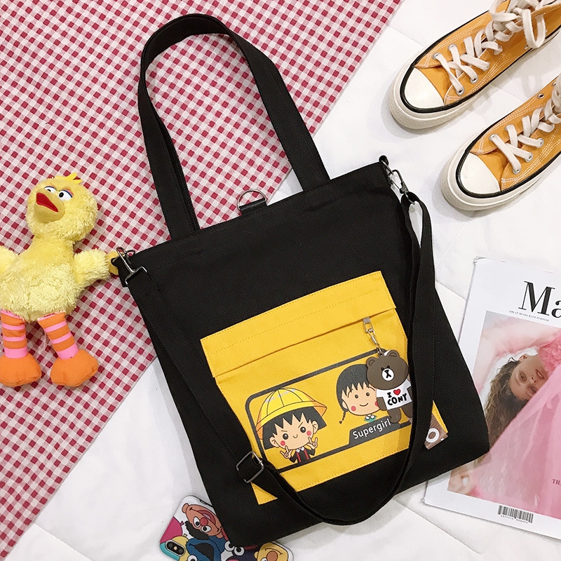 Túi Vải Tote Nhok Maruko  Dễ Thương Cao Cấp Thời Trang Hàn Quốc TVNN211