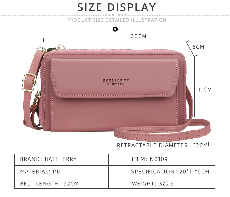 Ví Cầm Tay Nữ Dài Đeo Chéo Cao Cấp Sang Trọng Phong Cách Hàn Quốc TVNN304