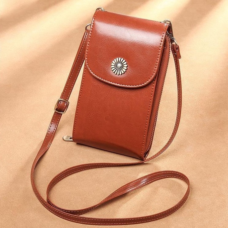 Túi Đeo Chéo Nữ Điện Thoại Da Bò Cao Cấp Dễ Thương Phong Cách Hàn Quốc TVNN319